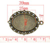 P658 - 10 pcs. Antique Bronze Oval Pendant Picture Photo Frame Bezel Setting Pendants Charms - 25mm x 18mm Glue Pad for Cabochons - 25x18mm