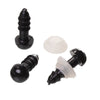 DO003 - 6 sets (12 pieces) Black Safety Eyes and Backs for Doll and Toy Making - 6mm - 14x6mm - 14mm