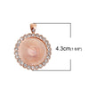 P503 - 2 pcs. Rose Gold Plated Rhinestone Pendant Trays Circle Posts Settings Bezels Cabochons - 25mm Glue Pad Setting (1 inch)