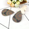 P1055 - 10 pcs. Black, Pink and Green Multicolor Filigree Floral Faux Leather Dangle Charms Pendants - Teardrop - 56mm (2.2") - Double Sided