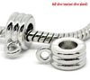 P921 - 30pcs. Silver Tone Dangle Spacer Bails fit European Cords - 12.5mm X 9mm