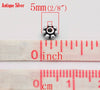 BD521 - 400 pcs Antique Silver Snowflake Daisy Spacer Beads- 5mm