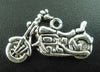 P184 - 10 pcs. Antique Silver Motorcycle Charms Pendants - 24x14mm