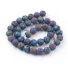 BD415 - 10mm Rainbow Stone Lava Round Beads - 15.7" strand - Hole Size: 1.5mm - Approx. 40 pcs.