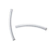 BD555 - 100 pcs. Silver Plated Noodle Tube Long Thin Smooth Curved Beads - 50mm x 5mm (2" x 0.2") - Hole Size: 4.1mm -Made of Copper! High Quality!