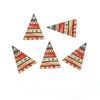 P692 - 10 pcs. Gold Plated Multicolor Enamel Triangle Metal Dangle Charms Pendants - 25mm x 18mm - 1" - Tribal - For Earrings, Necklaces, Dangles