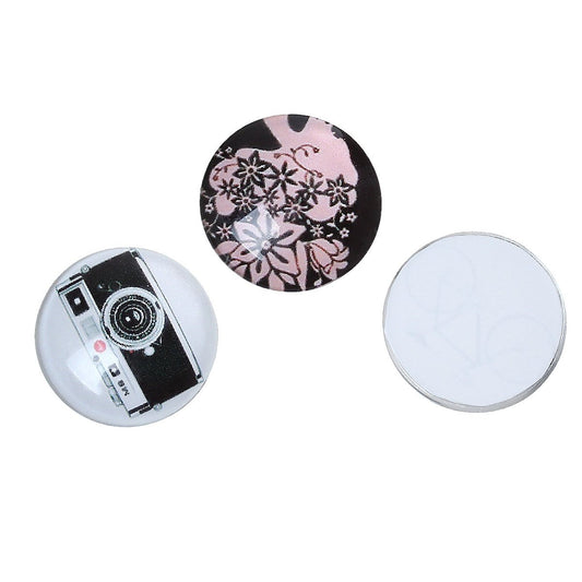 CA300A - 10 pcs Circle Camera Photography Assortment Glass Round Dome Seals Tiles Cabochons - 20mm (3/4")