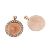 P503 - 2 pcs. Rose Gold Plated Rhinestone Pendant Trays Circle Posts Settings Bezels Cabochons - 25mm Glue Pad Setting (1 inch)