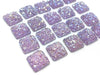 CA799 - 10 pcs Druzy Resin Embellishment Cabochons Purple Multicolor AB - 12mm - Square - Dome Style