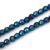 BD365 - 65 pcs. - 6mm Blue Multicolor Hematite Faceted Round Beads - 15 6/8 inch strand (40cm) - 0.8mm Hole Size - Grade A