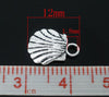 P302 - 10 pcs Silver Tone Beach Scallop Shell Charms Pendants- 12mm