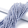 BD591 - 8mm Blue Periwinkle Silver Glass Pearl Imitation Round Beads - 32 inch strand - Approx. 105 beads - Hole Size: 1mm
