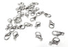 CL038A - 100 pcs. Platinum Silver Tone Lobster Clasps - 14mm X 8mm - Made of Alloy - Claw Clasps - Hole Size: 1.8mm