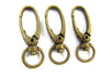 CL099 - LARGE - 20 pcs. Antique Bronze Lobster Swivel Clasps for Key Ring - 44mm x 14mm - Claw Clasps