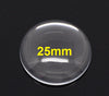 CA301 - 10 pcs. Circle Clear Round Glass Dome Seals Tiles - 25mm (1 in) - 5mm Thick