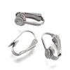 E524 - 10 pcs. 304 Stainless Steel Earring Clips Settings Lever Back - 16mm x 10mm - Great for Non-pierced Unpierced Ears