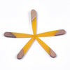 M00027 - 4 pcs. Yellow Mustard Resin and Wood Teardrop Flat Pendant - 44mm x 8mm - (1.73" x 0.32") - Great for Earrings and Necklaces!