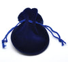 S025 - 10 pcs. Blue Velveteen Bags Pouches with Drawstring - 9cm x 7.5cm (3.54" x 2.95")