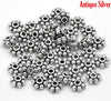 BD521 - 400 pcs Antique Silver Snowflake Daisy Spacer Beads- 5mm