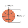 P1079 - 10 pcs. Orange and Black Basketball Ball Faux Leather Dangle Charms Pendants - Circle - Sports - 45mm (1.775") - Double-Sided