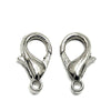 CL038 - 50 pcs. Platinum Silver Tone Lobster Clasps - 14mm X 8mm - Made of Alloy - Claw Clasps - Hole Size: 1.8mm