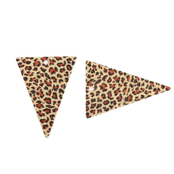 P693 - 10 pcs Gold Plated Multicolor Enamel Triangle Metal Dangle Charms Pendants - 25mm x 18mm - 1" - Cheetah - For Earrings, Necklaces, Dangles