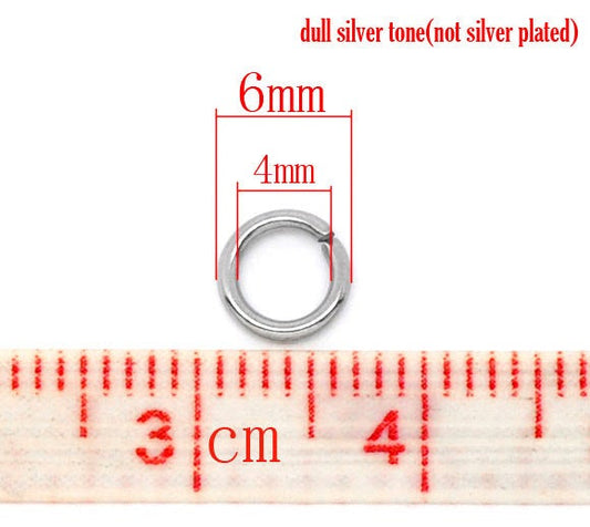J218 - 500 pcs 304 Stainless Steel Open Jump Rings 6mm - 18 Gauge (1mm Thick) - High Quality - Tarnish Resistant!