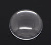 CA301 - 10 pcs. Circle Clear Round Glass Dome Seals Tiles - 25mm (1 in) - 5mm Thick