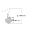 E100 - 10 pcs. Silver Plated Earring Dangle Hooks Settings Bezels Cabochons - 12mm Glue Pad Setting