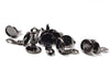 E181 - 20 pcs. Gunmetal Earring Clips Settings Hinged Bezels Cabochons - 12mm Glue Pad Setting