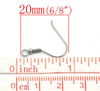 E209 - 100 pcs 304 Stainless Steel Earring Hooks with Spring and Ball - 18x20mm - Parallel Loop