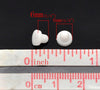 E023 - 100 pcs (50 Pairs) White Rubber Earring Back Stoppers Nuts - 6mm x 6mm - Round
