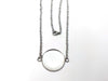 N209 - 3 pcs. 304 Stainless Steel Silver Tone Chain Necklaces - 16" (40.7cm) - 25mm Bezel - Tarnish Resistant!
