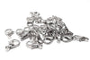 CL038 - 50 pcs. Platinum Silver Tone Lobster Clasps - 14mm X 8mm - Made of Alloy - Claw Clasps - Hole Size: 1.8mm