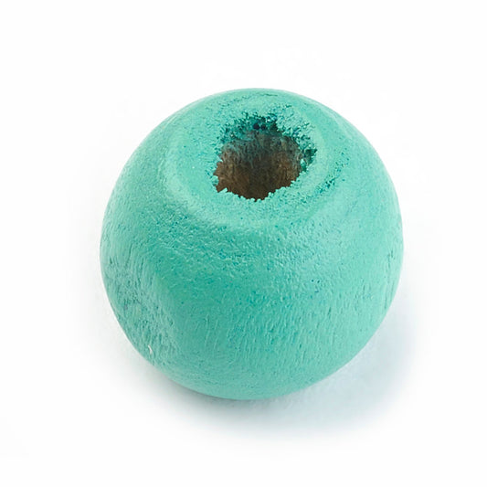 BD592 - 200 pcs Blue Mint Wooden Wood Round Spacer Beads - 10x9mm