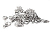 CL038A - 100 pcs. Platinum Silver Tone Lobster Clasps - 14mm X 8mm - Made of Alloy - Claw Clasps - Hole Size: 1.8mm