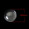 CA530 - Lot of 100 Circle Clear Round Glass Dome Seals Tiles - 6mm