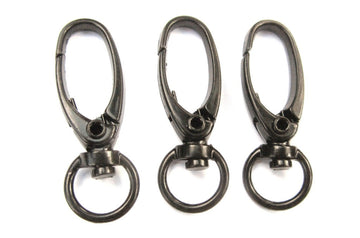 CL122D - LARGE - 20 pcs. Black Plated Lobster Swivel Clasps for Key Ring - 41 x 14mm - Claw Clasps