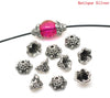 BD309 - 100 pcs. Antique Silver Flower Bead Caps - 6 Petals - 10mm x 5mm (Fits 8-10mm beads)
