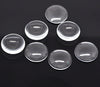 CA301 - 10 pcs. Circle Clear Round Glass Dome Seals Tiles - 25mm (1 in) - 5mm Thick