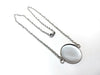 N209 - 3 pcs. 304 Stainless Steel Silver Tone Chain Necklaces - 16" (40.7cm) - 25mm Bezel - Tarnish Resistant!