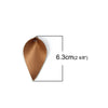 P626 - 10 pcs. Brown Faux Leather Dangle Charms Pendants - Pinch Leaf - Silver Tone Jump Ring - 63mm (2.5") - Great for Light Earrings or Dangles!