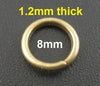J137A - 100 pcs Antique Bronze Open Jump Rings - 8mm - 16 Gauge (1.2mm Thick)