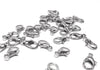 CL038A - 100 pcs. Platinum Silver Tone Lobster Clasps - 14mm X 8mm - Made of Alloy - Claw Clasps - Hole Size: 1.8mm