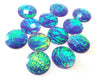 CA653 - 10 pcs Resin Round Embellishment Circle Cabochons Faceted Metal Foil - Purple Multicolor - 16mm - Multi-Color Glitter