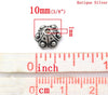 BD309 - 100 pcs. Antique Silver Flower Bead Caps - 6 Petals - 10mm x 5mm (Fits 8-10mm beads)