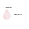 P961 - 10 pcs. Pink Faux Leather Dangle Charms Pendants - Teardrop Weave - 56mm (2.2") - Great for Light Earrings or Dangles! Double-Sided