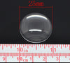 CA301 - 10 pcs. Circle Clear Round Glass Dome Seals Tiles - 25mm (1 in) - 5mm Thick