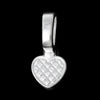 BA009 - 10 pcs. Silver Plated Medium Heart Tag Glue On Bails - 16mm x 8mm