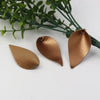 P626 - 10 pcs. Brown Faux Leather Dangle Charms Pendants - Pinch Leaf - Silver Tone Jump Ring - 63mm (2.5") - Great for Light Earrings or Dangles!